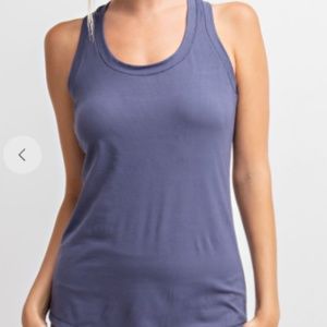 RAE MODE VINTAGE DENIM RACERBACK WORKOUT TOP (MED & LG)